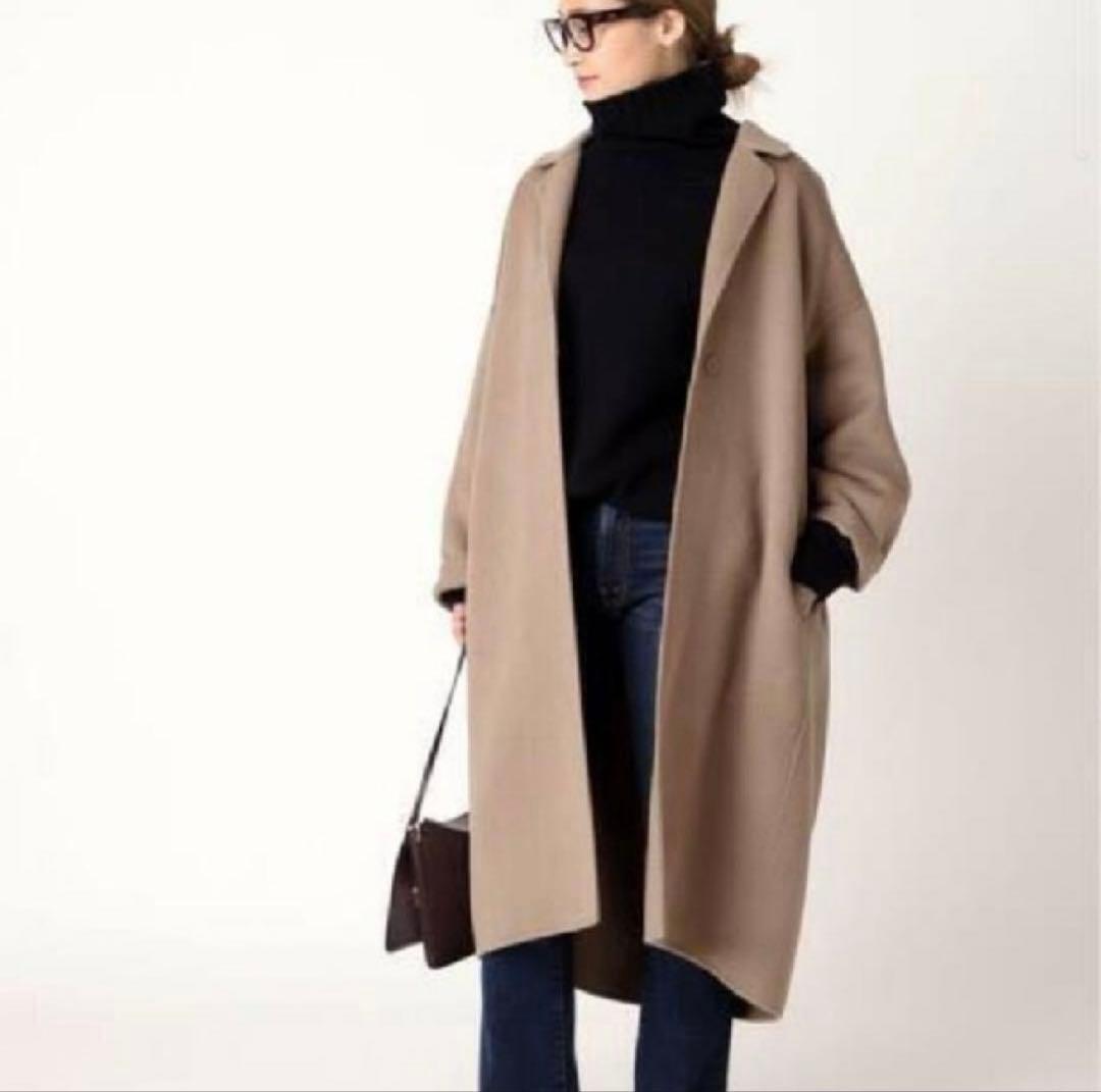 定価82500円 ドゥーズィエムクラス ウールアンゴラ リバーコート キャメル