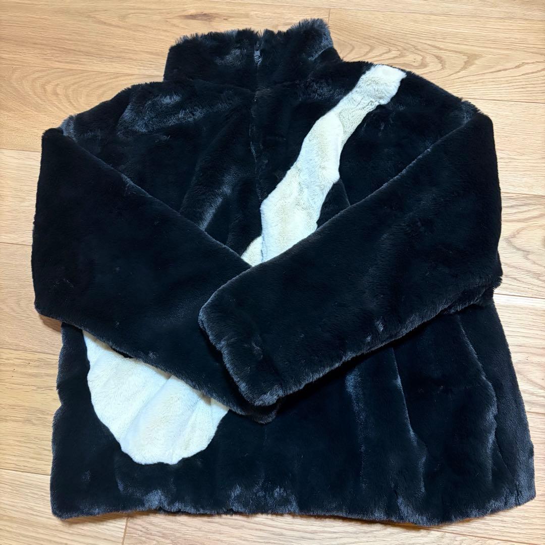 NIKE ナイキ ビッグスウッシュ ボアジャケット 黒 フェイクファー