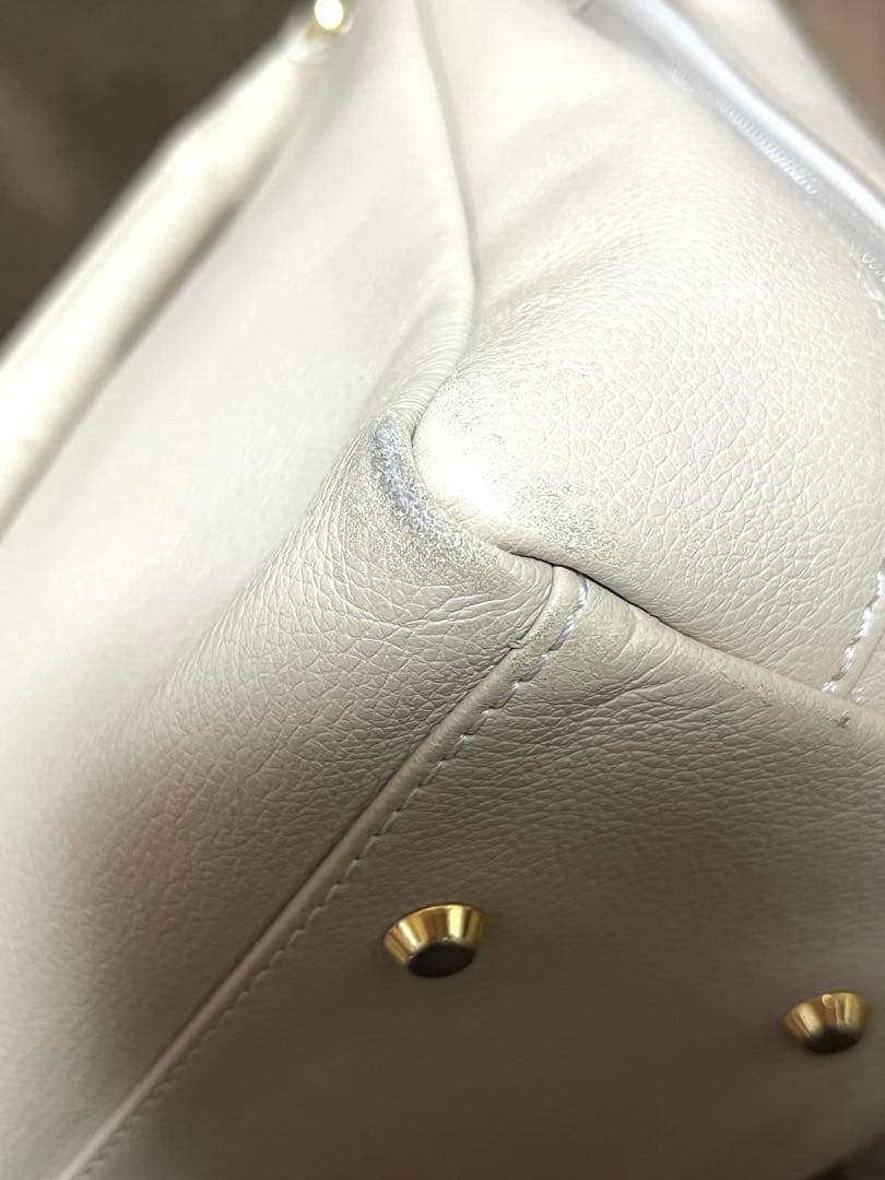 濱野皮革工藝　ディライトトート ミディアム トートバッグ アイボリー