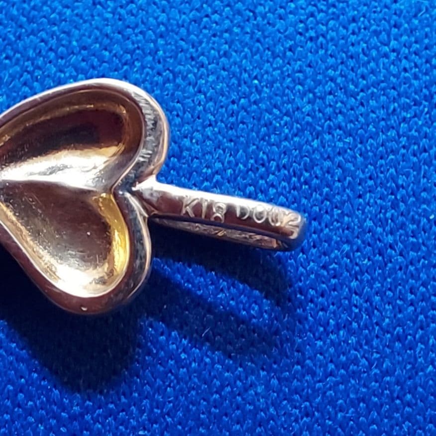 K18YG リーフ モチーフ ダイヤモンド ペンダント