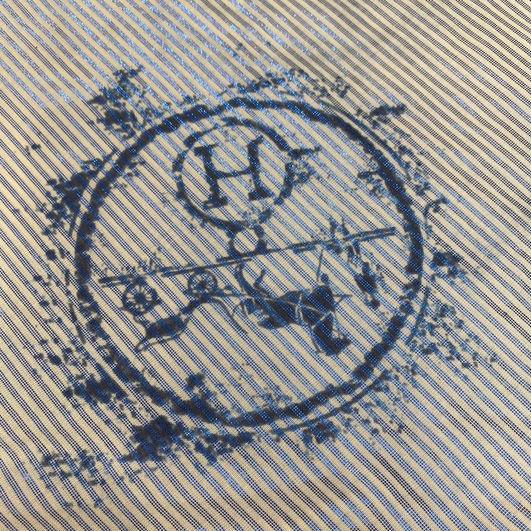 エルメス　HERMES　ショール　ストール　ブルー　フリンジ　 12