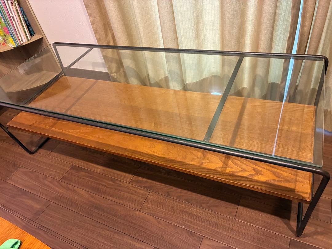 a.depeche(アデペシュ)ガラス 木製 センターテーブル