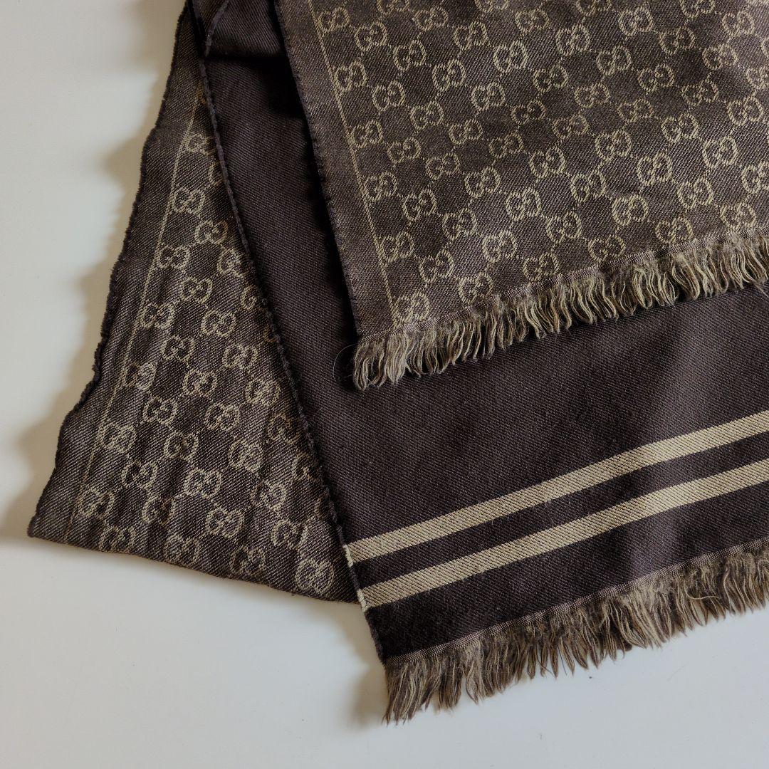 Gucci ブラウン GGパターン マフラー