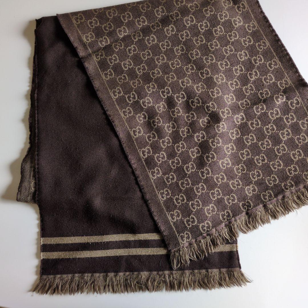 Gucci ブラウン GGパターン マフラー