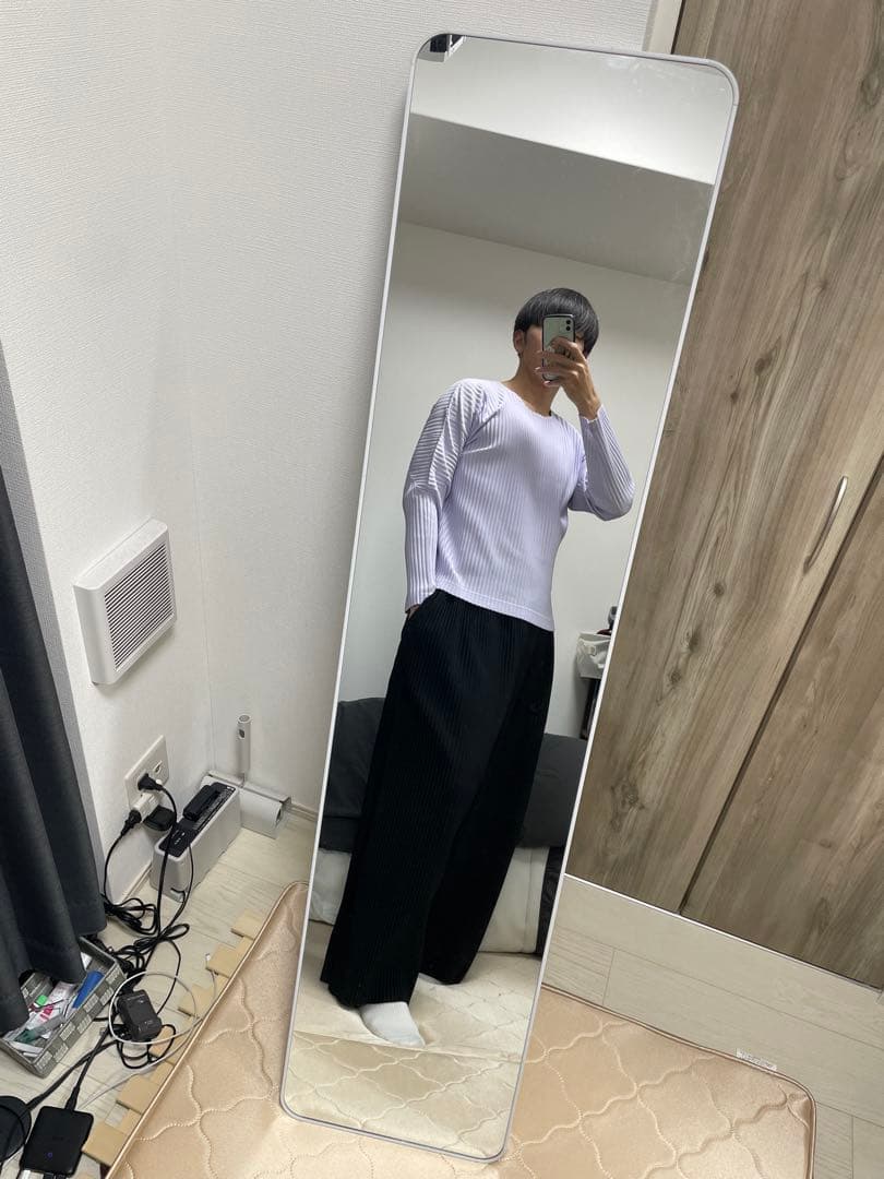 プリーツカットソー　オムプリッセイッセイミヤケ　サイズ2 紫