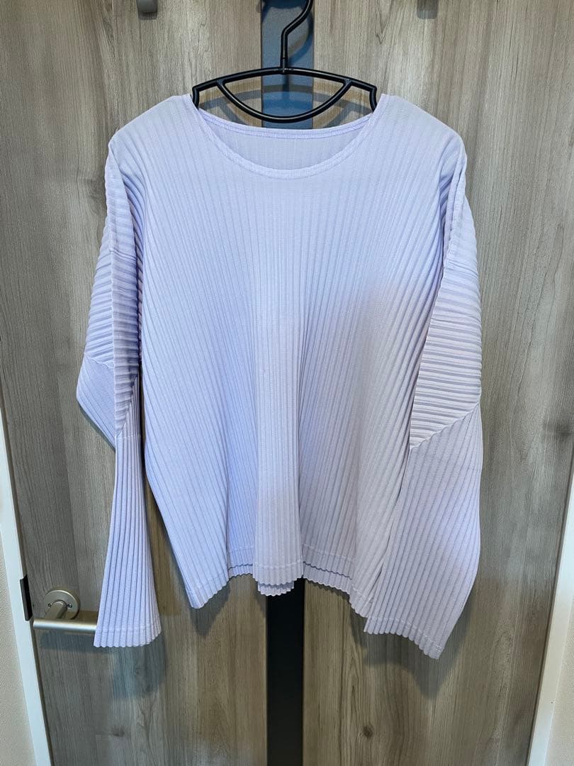 プリーツカットソー　オムプリッセイッセイミヤケ　サイズ2 紫