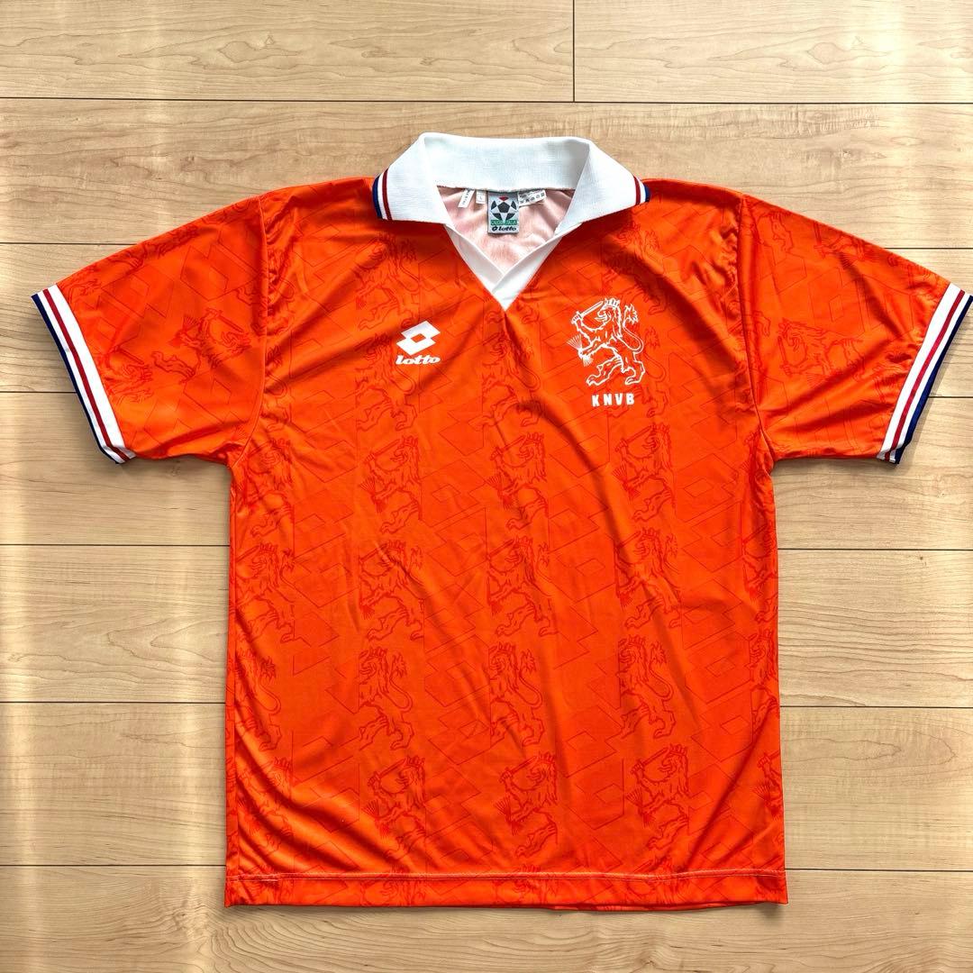 【希少・イタリア製】オランダ代表 ユニフォーム 90s lotto 透かし柄 L