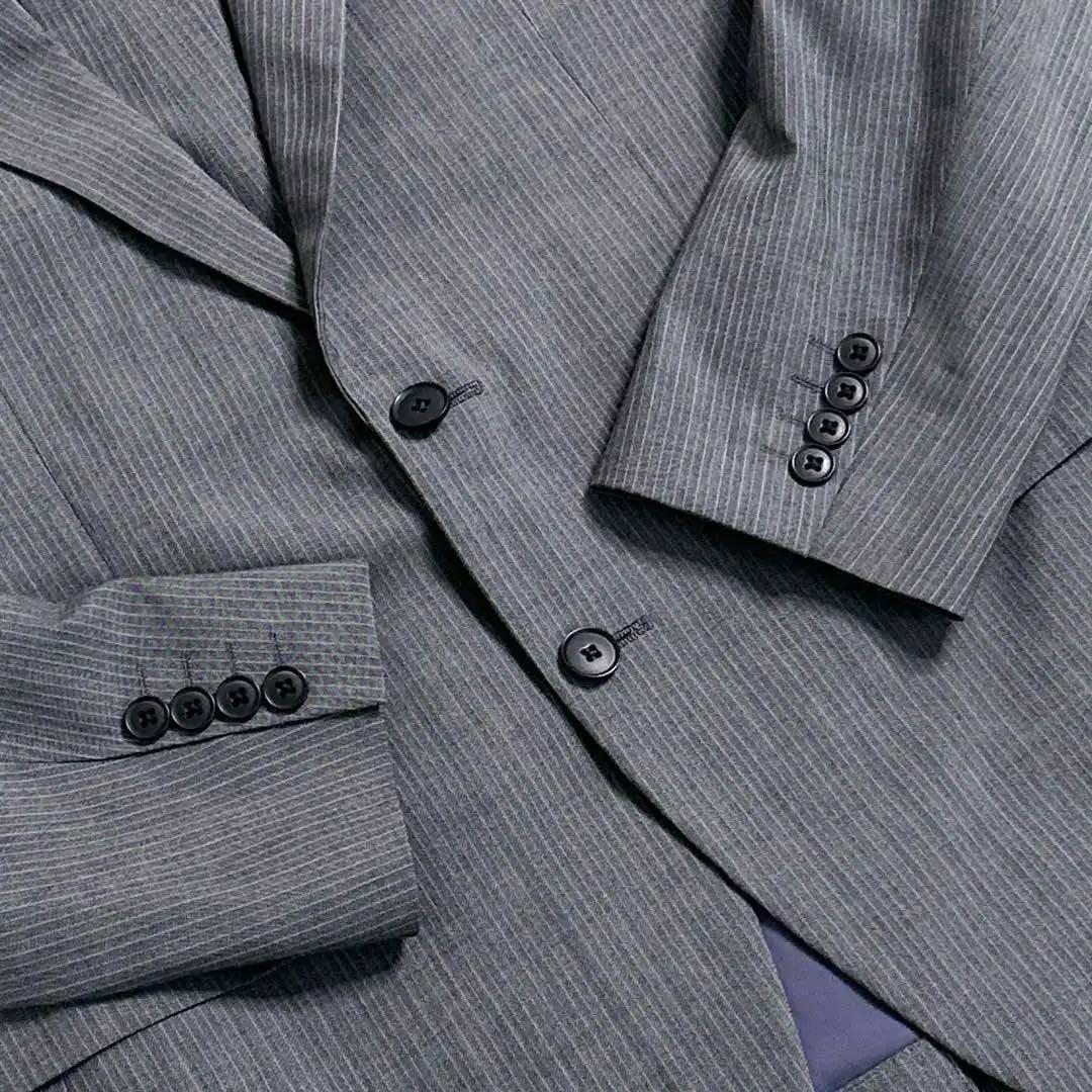 ✨未使用級✨　３P　２パンツ　WASHABLE　170　L　ストライプ　グレー