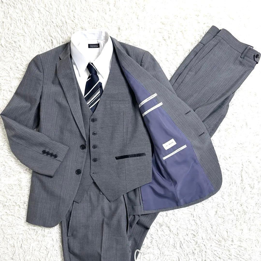 ✨未使用級✨　３P　２パンツ　WASHABLE　170　L　ストライプ　グレー