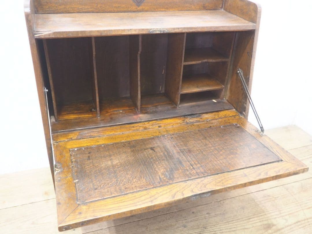 1132 アンティーク　ライティングデスク　帳場机　テーブル　収納棚　レトロ