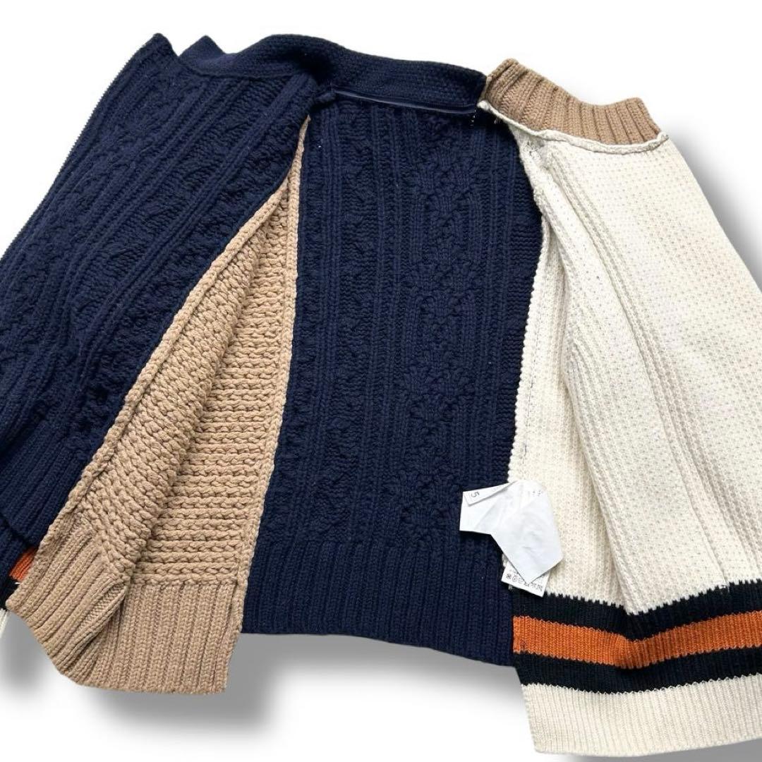 美品 sacai ライダース ニット ブルゾン 変形 ウール 18AW メンズ