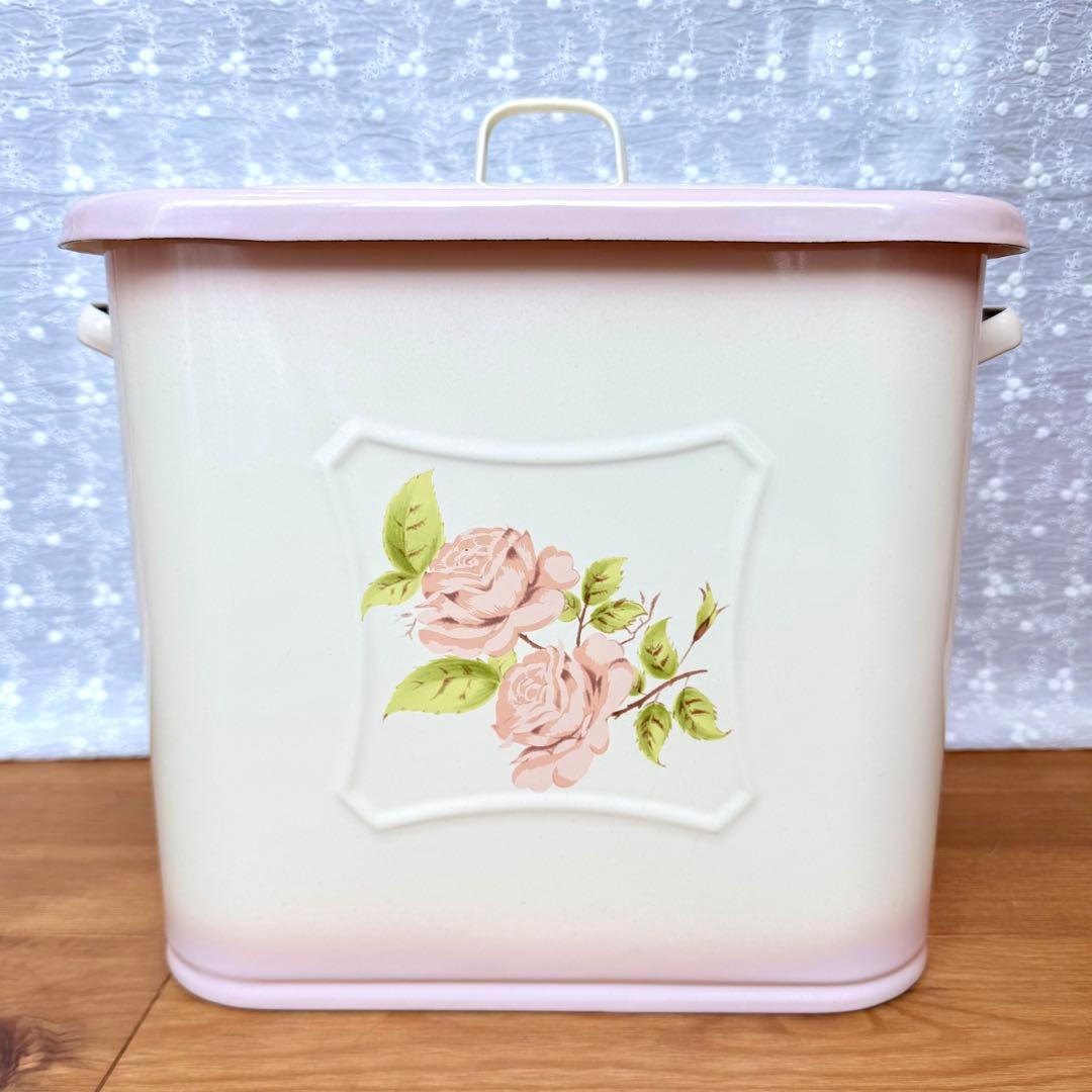 希少レア 旧イマン ダイアナローズボックス缶ホーロー花柄雑貨アンティーク