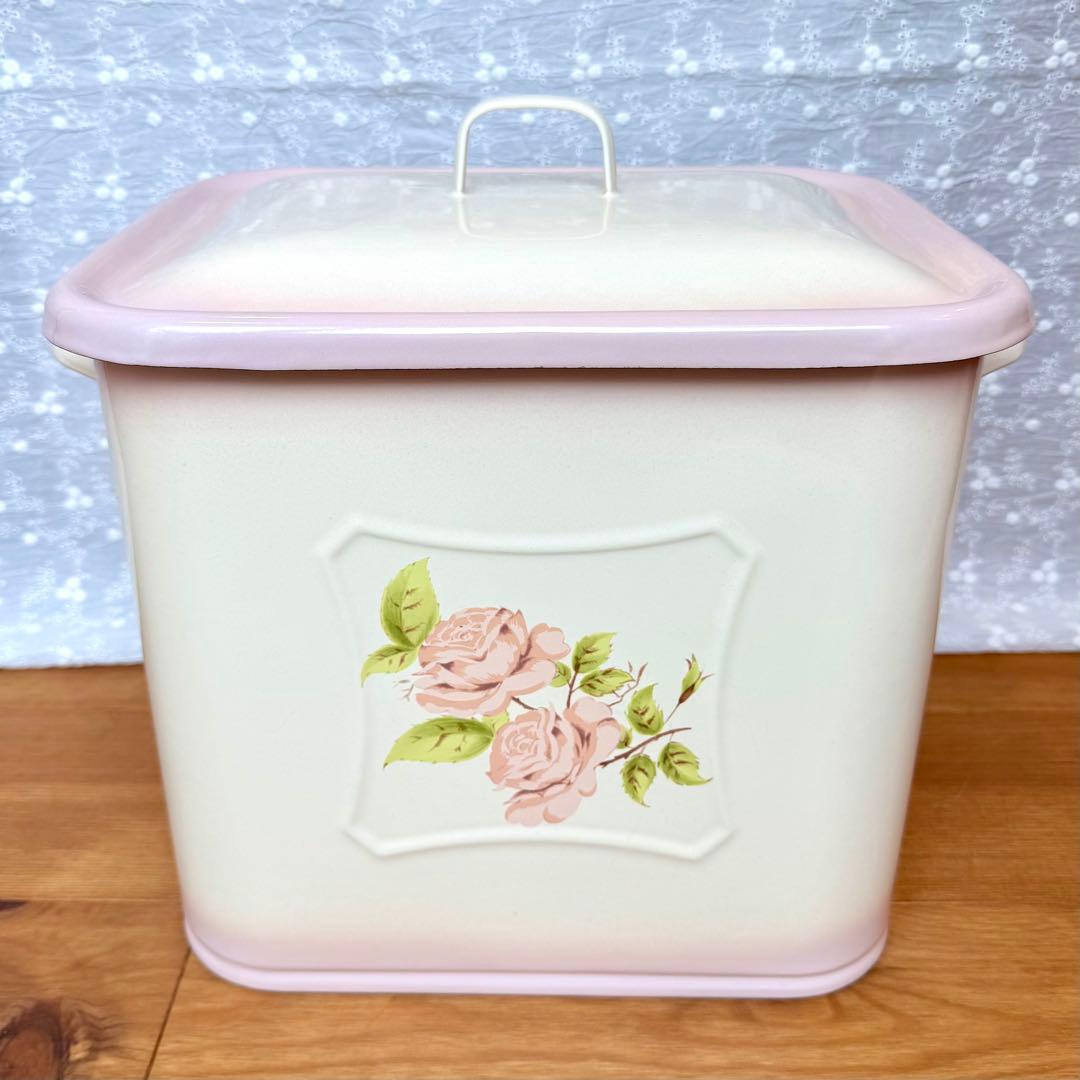 希少レア 旧イマン ダイアナローズボックス缶ホーロー花柄雑貨アンティーク