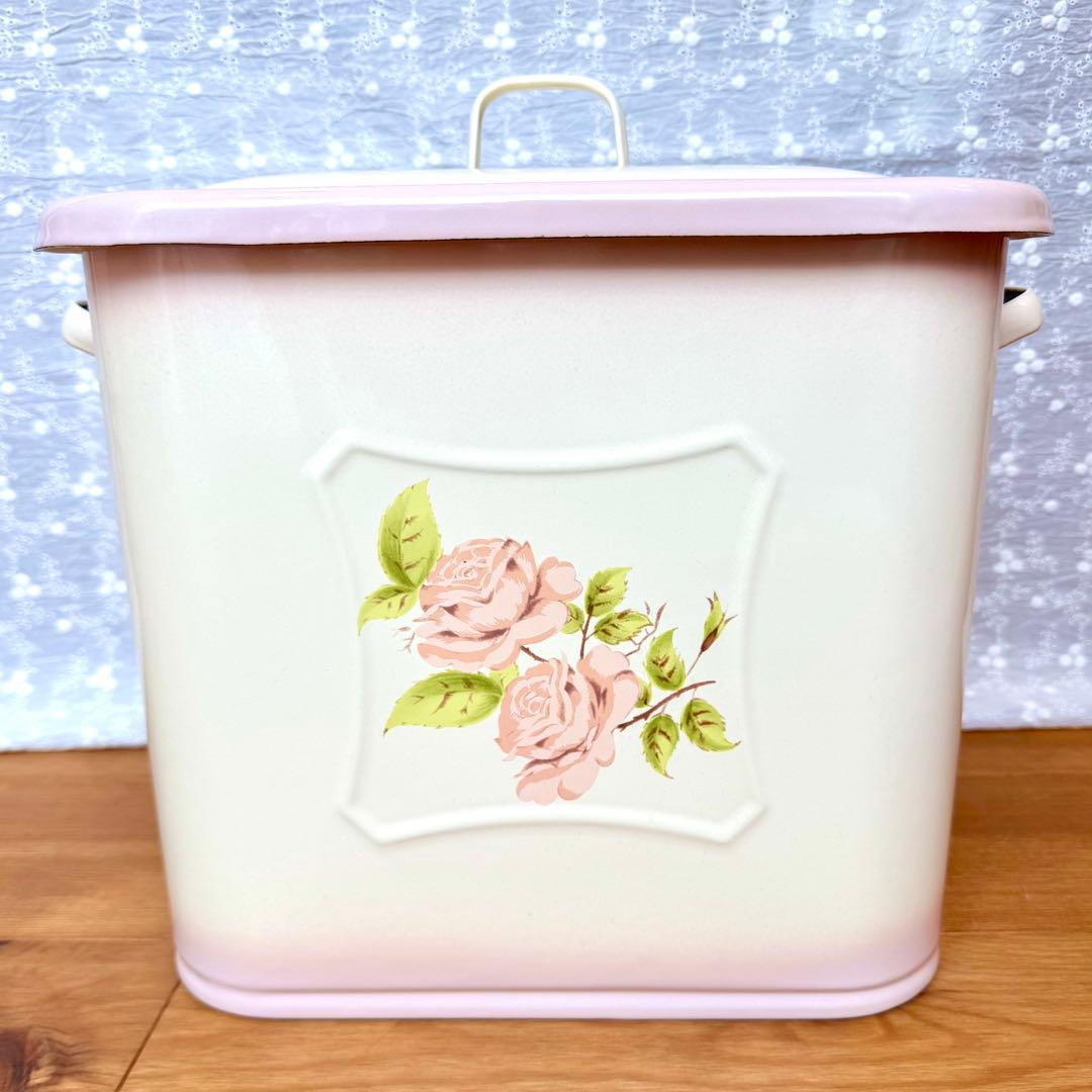 希少レア 旧イマン ダイアナローズボックス缶ホーロー花柄雑貨アンティーク