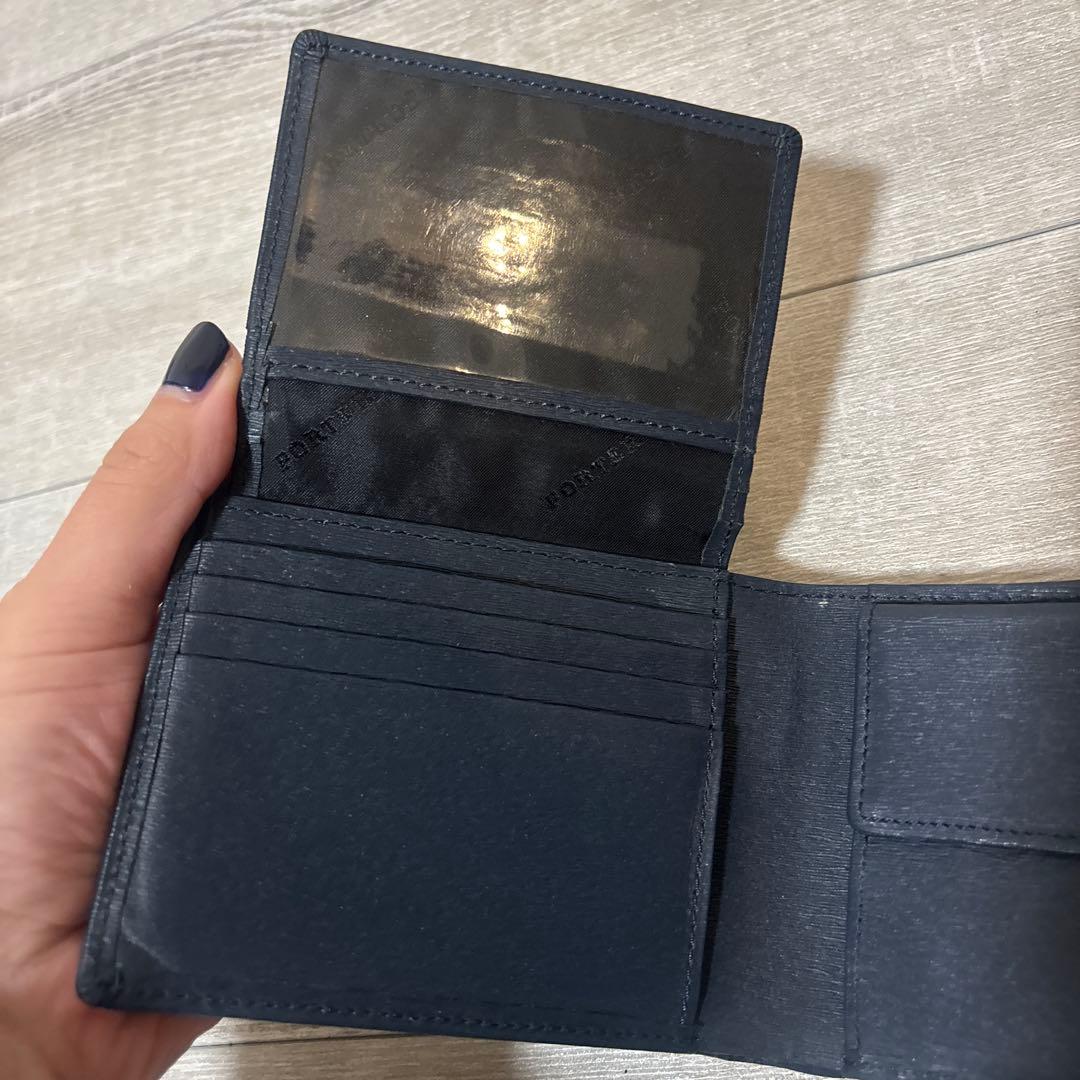 【新品】ポーター　ネイビー　二つ折り財布　PORTER