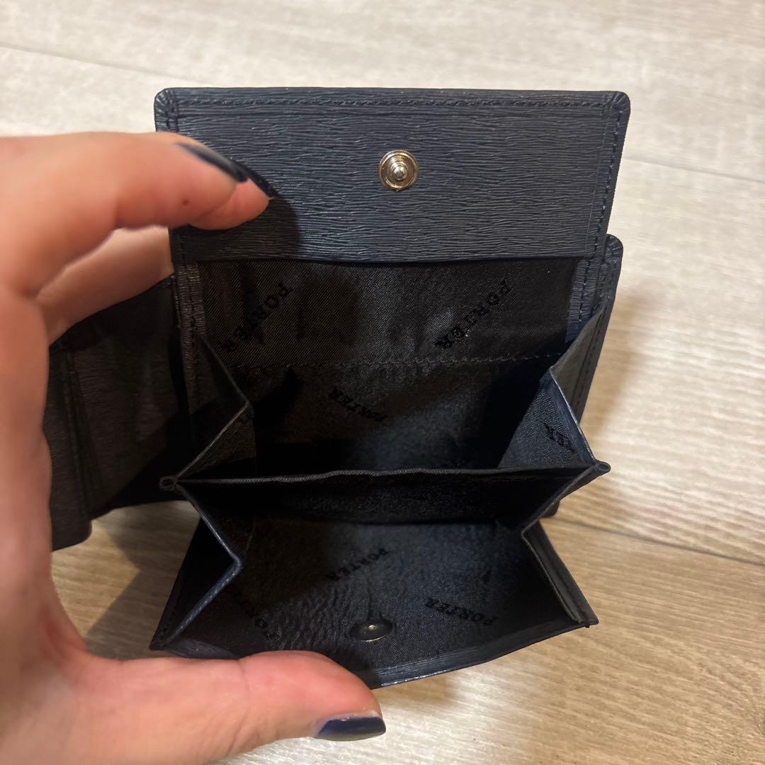 【新品】ポーター　ネイビー　二つ折り財布　PORTER