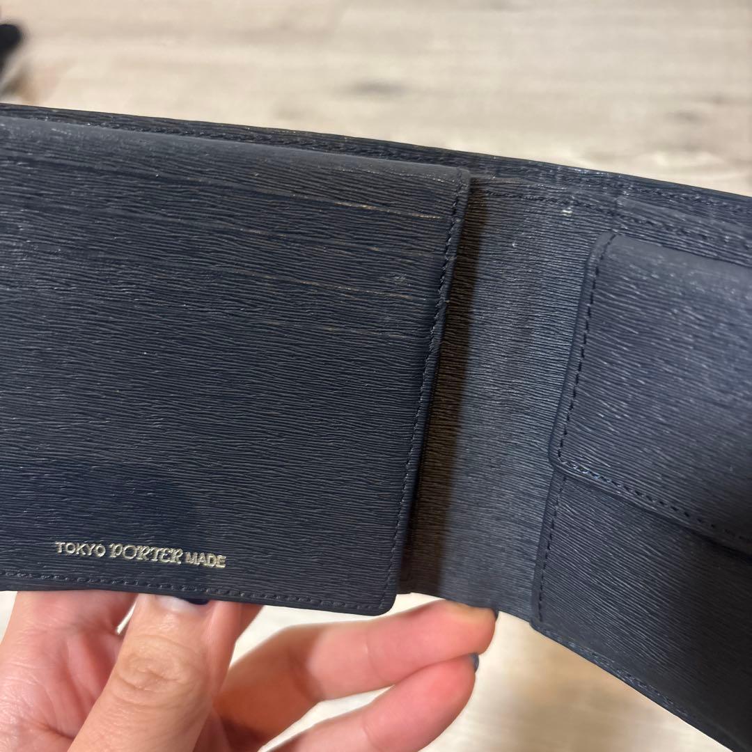 【新品】ポーター　ネイビー　二つ折り財布　PORTER