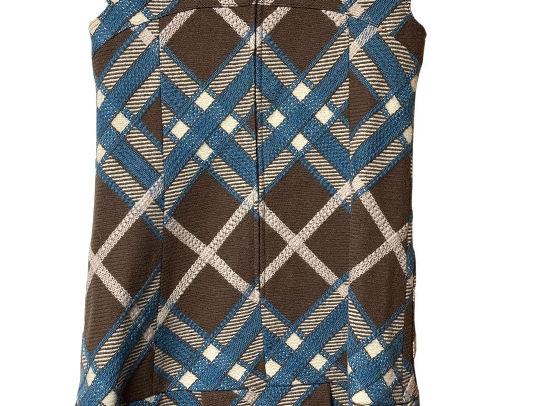 BURBERRY BLUE LABELウールツイードチェック半袖ワンピース