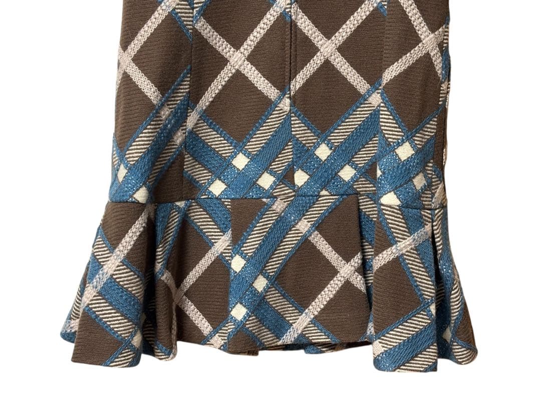 BURBERRY BLUE LABELウールツイードチェック半袖ワンピース