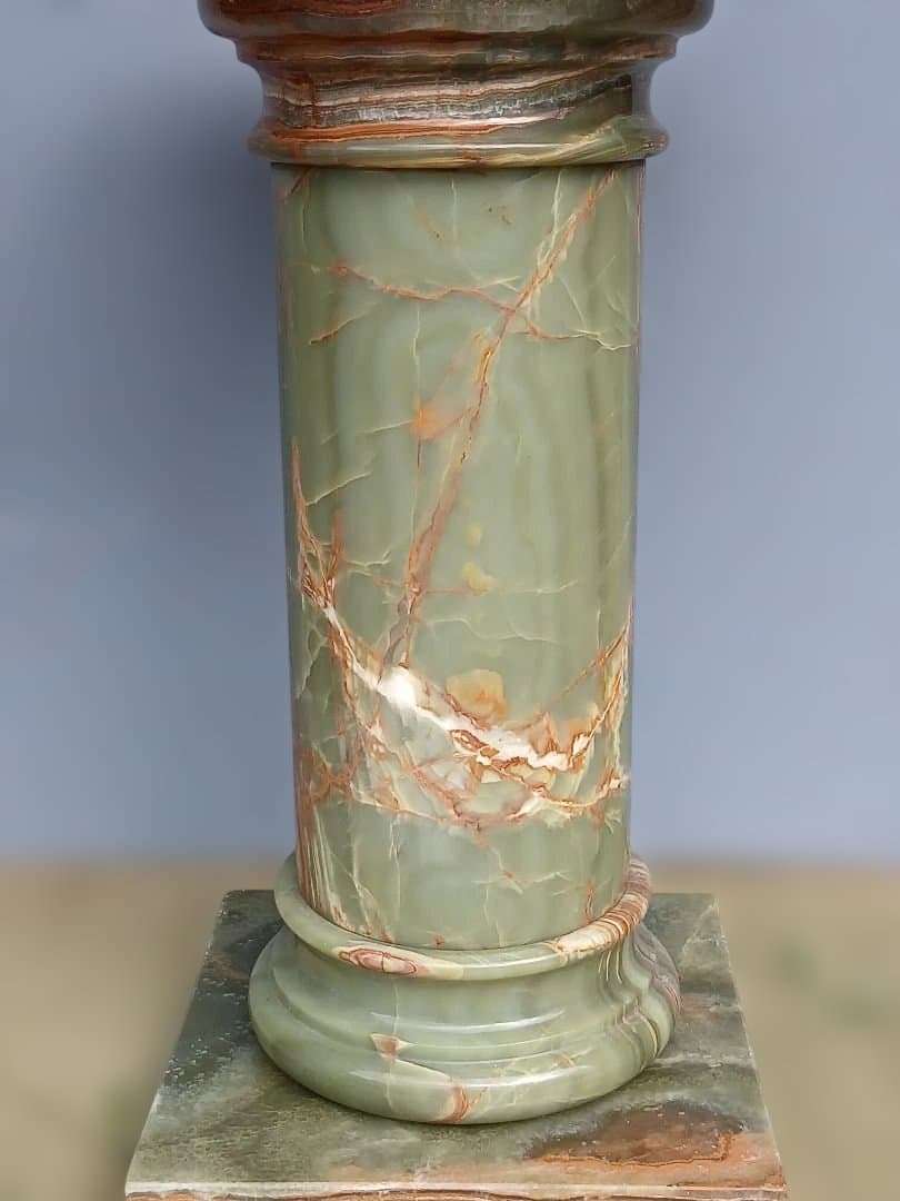 お引き取り専用　グリーンオニキス(オニックス)　天然大理石　円柱型飾り台ポール