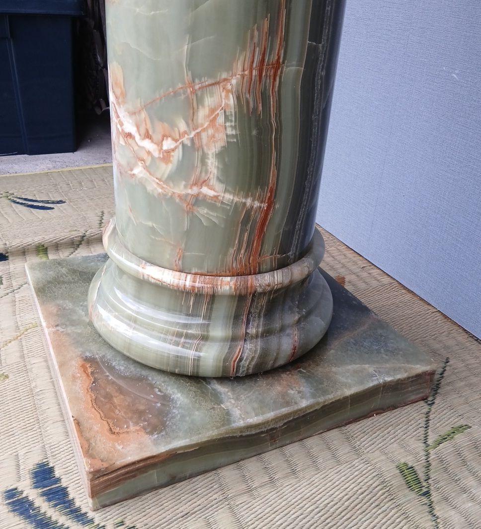お引き取り専用　グリーンオニキス(オニックス)　天然大理石　円柱型飾り台ポール