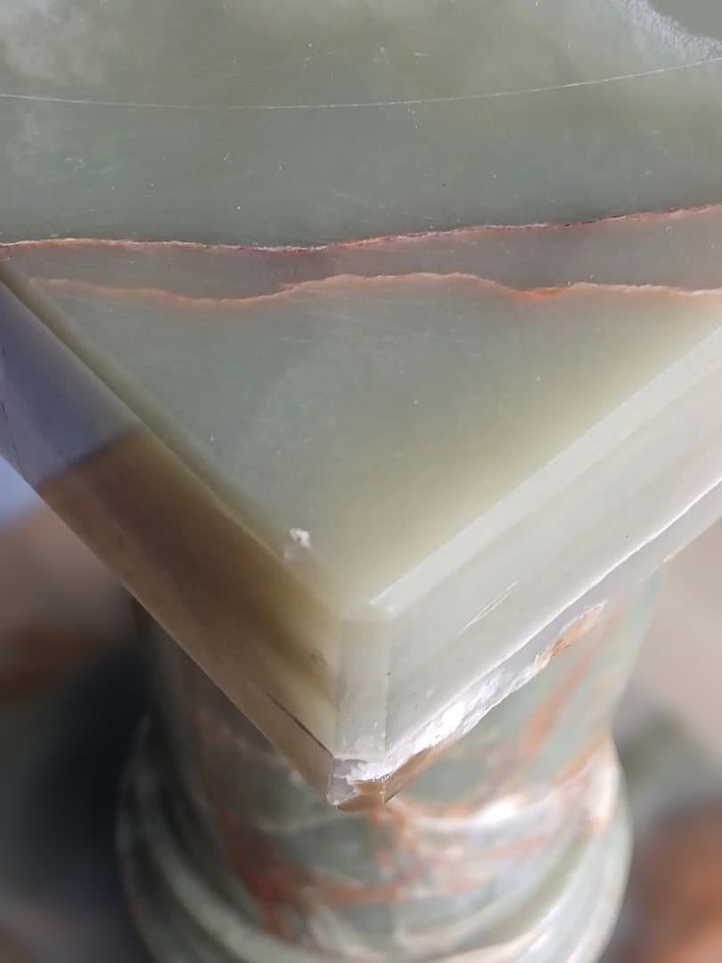 お引き取り専用　グリーンオニキス(オニックス)　天然大理石　円柱型飾り台ポール