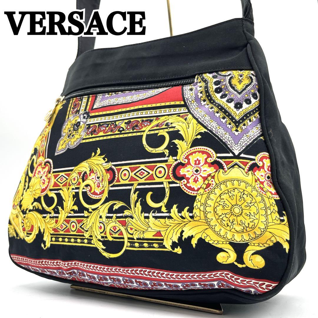 ヴェルサーチ ワンショルダーバッグ バロック柄 ゴールド装飾 イタリア製