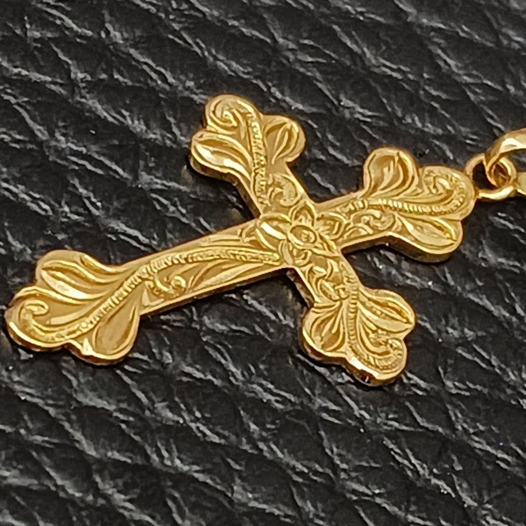 (C121803) K18 YG 十字架 ネックレストップ ペンダント チャーム