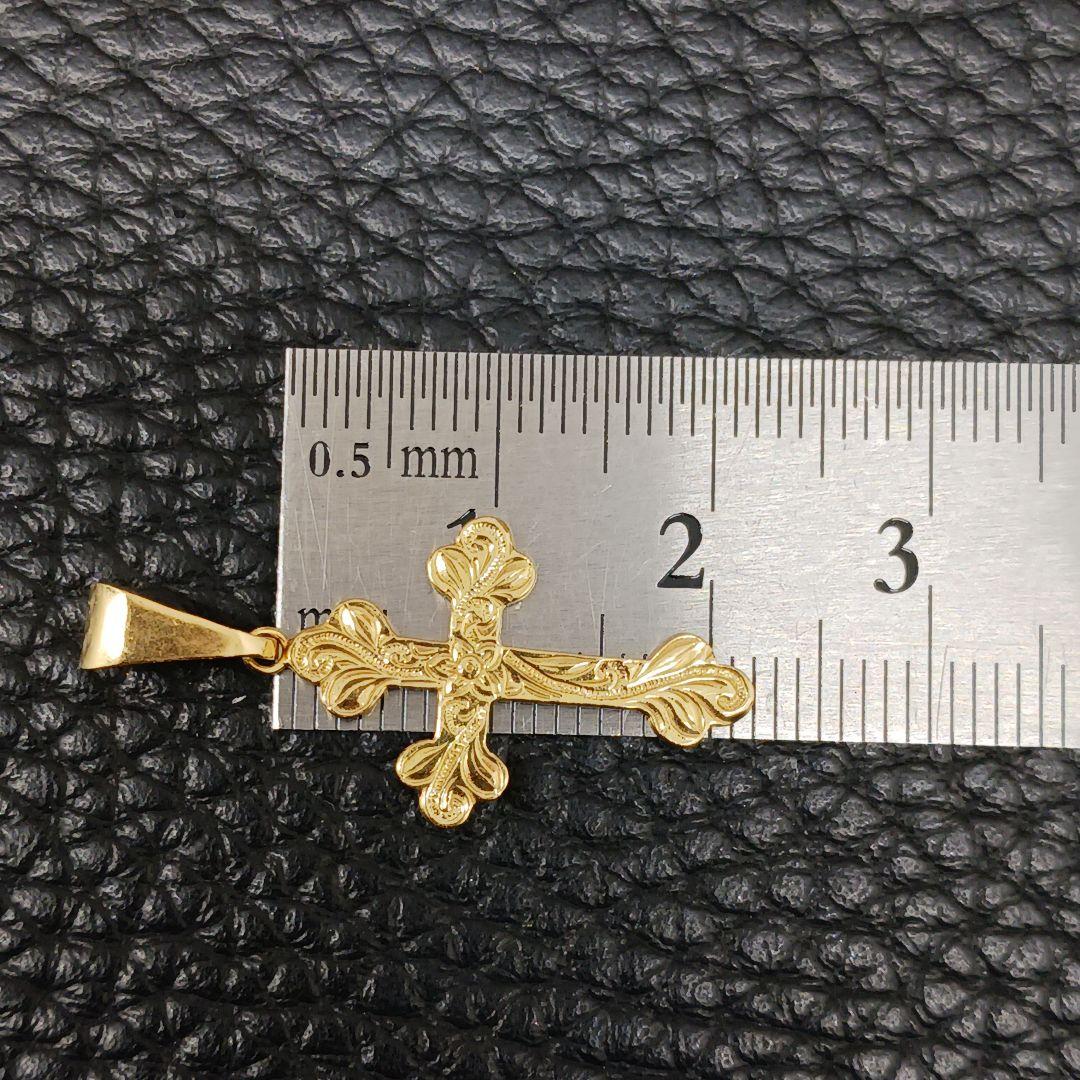 (C121803) K18 YG 十字架 ネックレストップ ペンダント チャーム