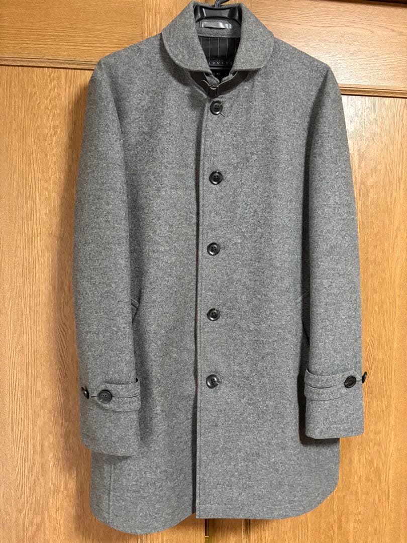 BARNEYS NEW YORKメンズハーフコートウールカシミヤピーコートグレー