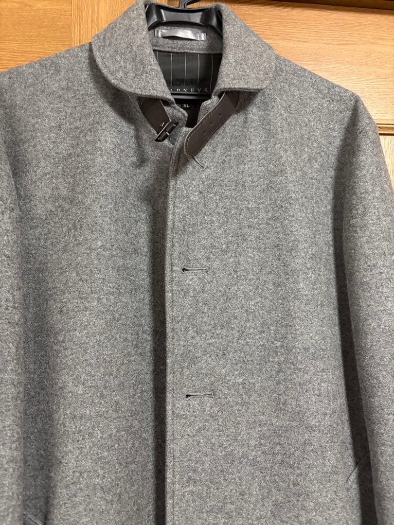 BARNEYS NEW YORKメンズハーフコートウールカシミヤピーコートグレー