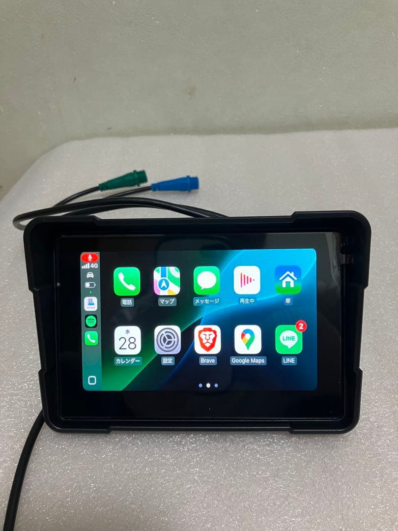 バイク用 防水 ポータブル ディスプレイオーディオ 前後カメラ録画付き ドラレコ