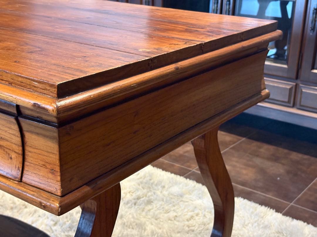 英国　アンティーク　ウッドデスク　スリランカ　ライティングデスク　ブラウン　ns