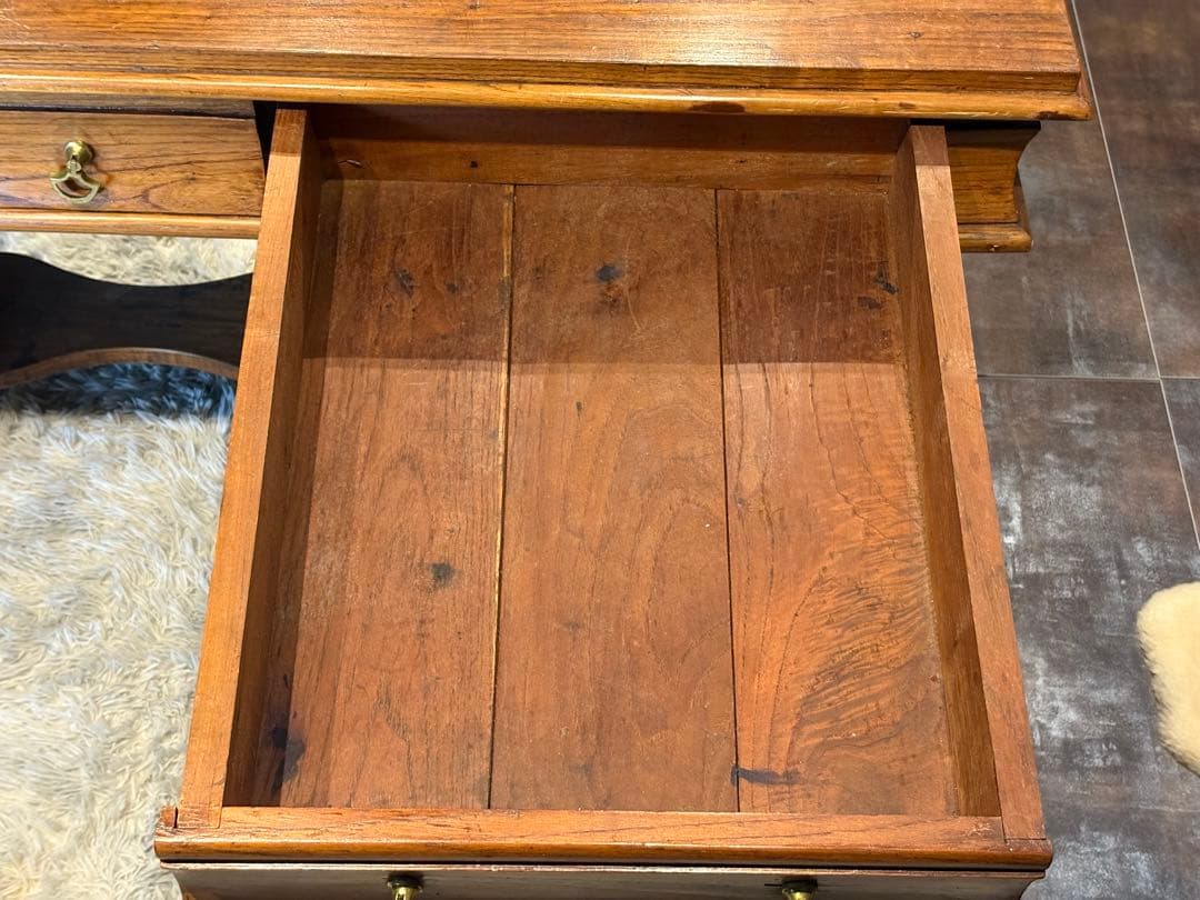 英国　アンティーク　ウッドデスク　スリランカ　ライティングデスク　ブラウン　ns