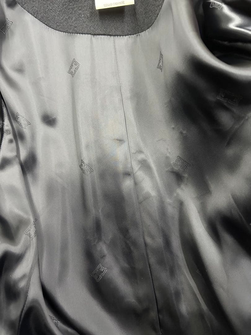 合*3様 最高級　ESCADA×PIACENZAカシミヤ100%黒 チェスターコ