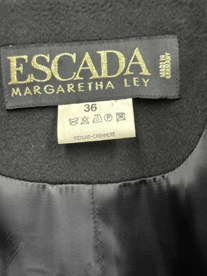 合*3様 最高級　ESCADA×PIACENZAカシミヤ100%黒 チェスターコ