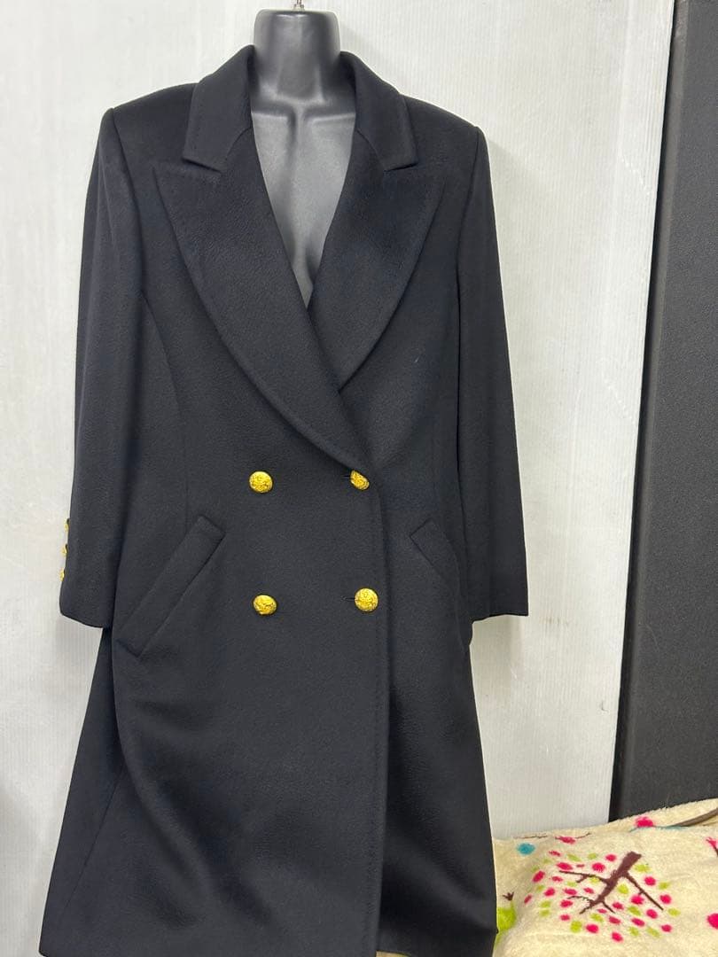 合*3様 最高級　ESCADA×PIACENZAカシミヤ100%黒 チェスターコ