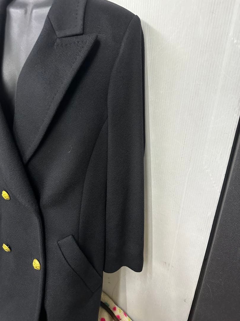 合*3様 最高級　ESCADA×PIACENZAカシミヤ100%黒 チェスターコ