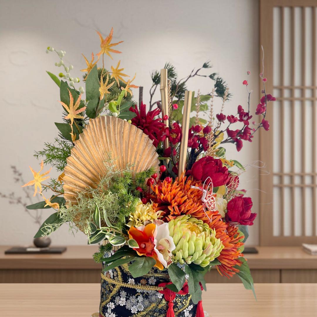 ⑥ 【特大70cm】門松 LL 豪華松竹梅アレンジメント／店舗・商業施 新年飾り