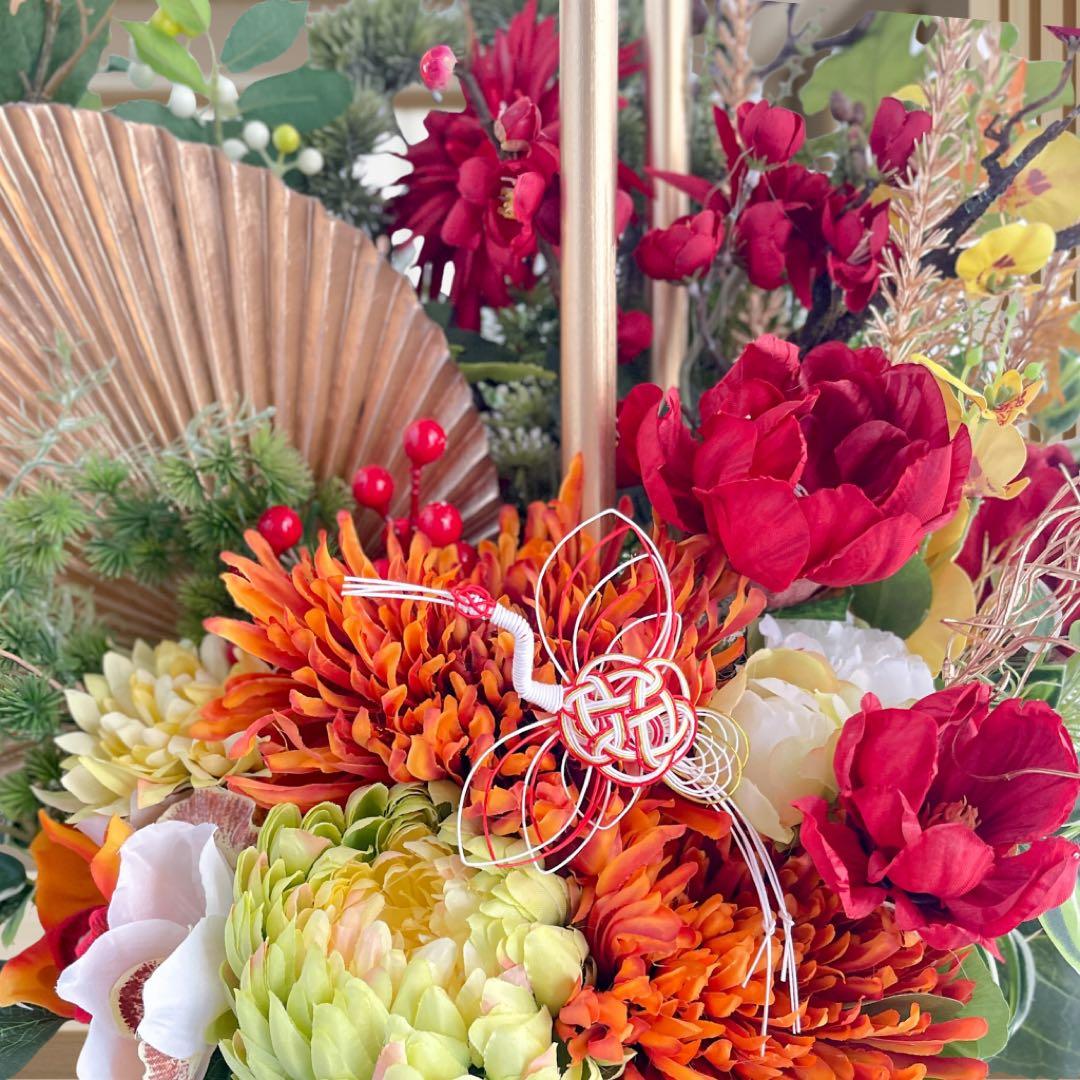 ⑥ 【特大70cm】門松 LL 豪華松竹梅アレンジメント／店舗・商業施 新年飾り