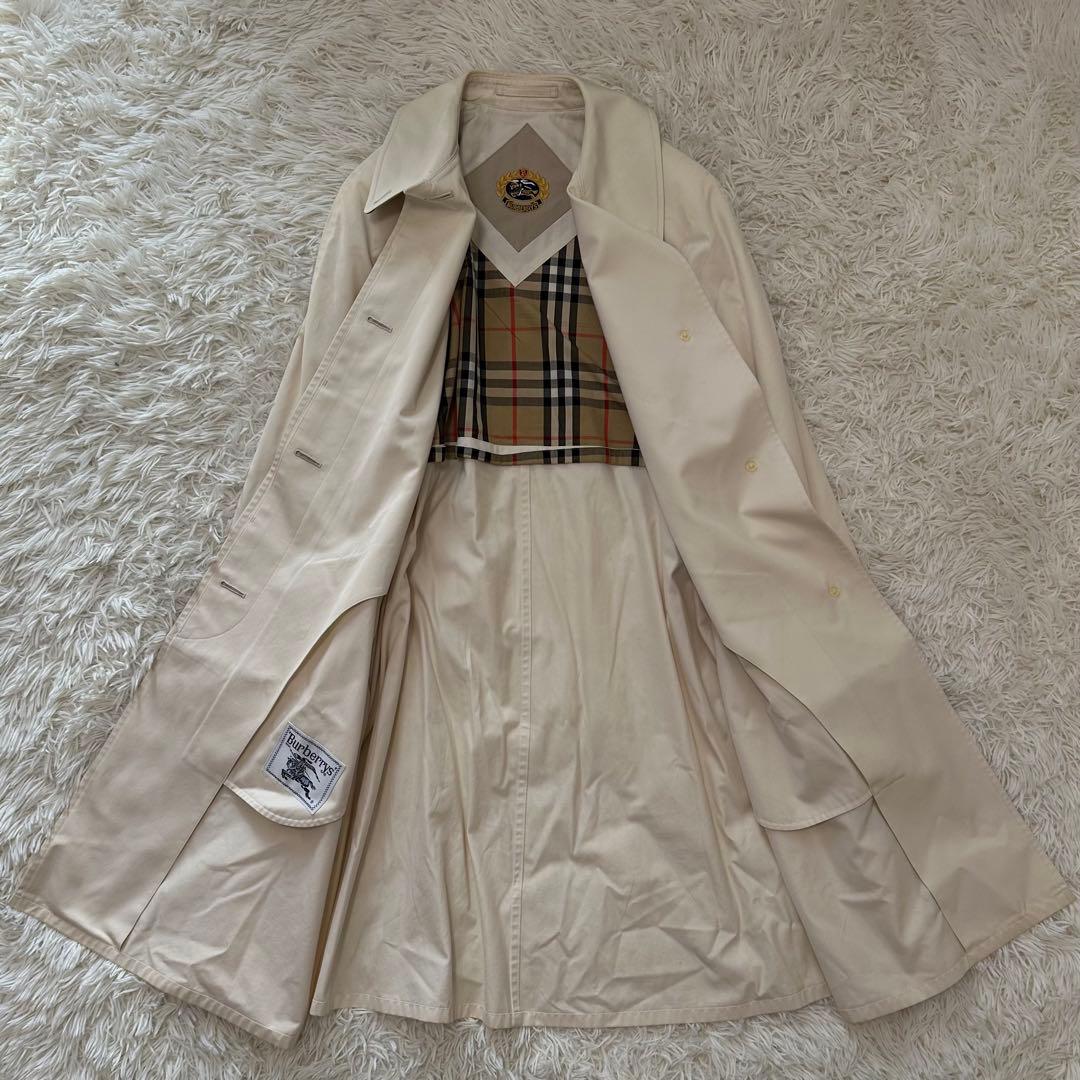 白タグ バーバリーズ ステンカラーコート 金ボタン アーカイブ刺繍 ノバチェック