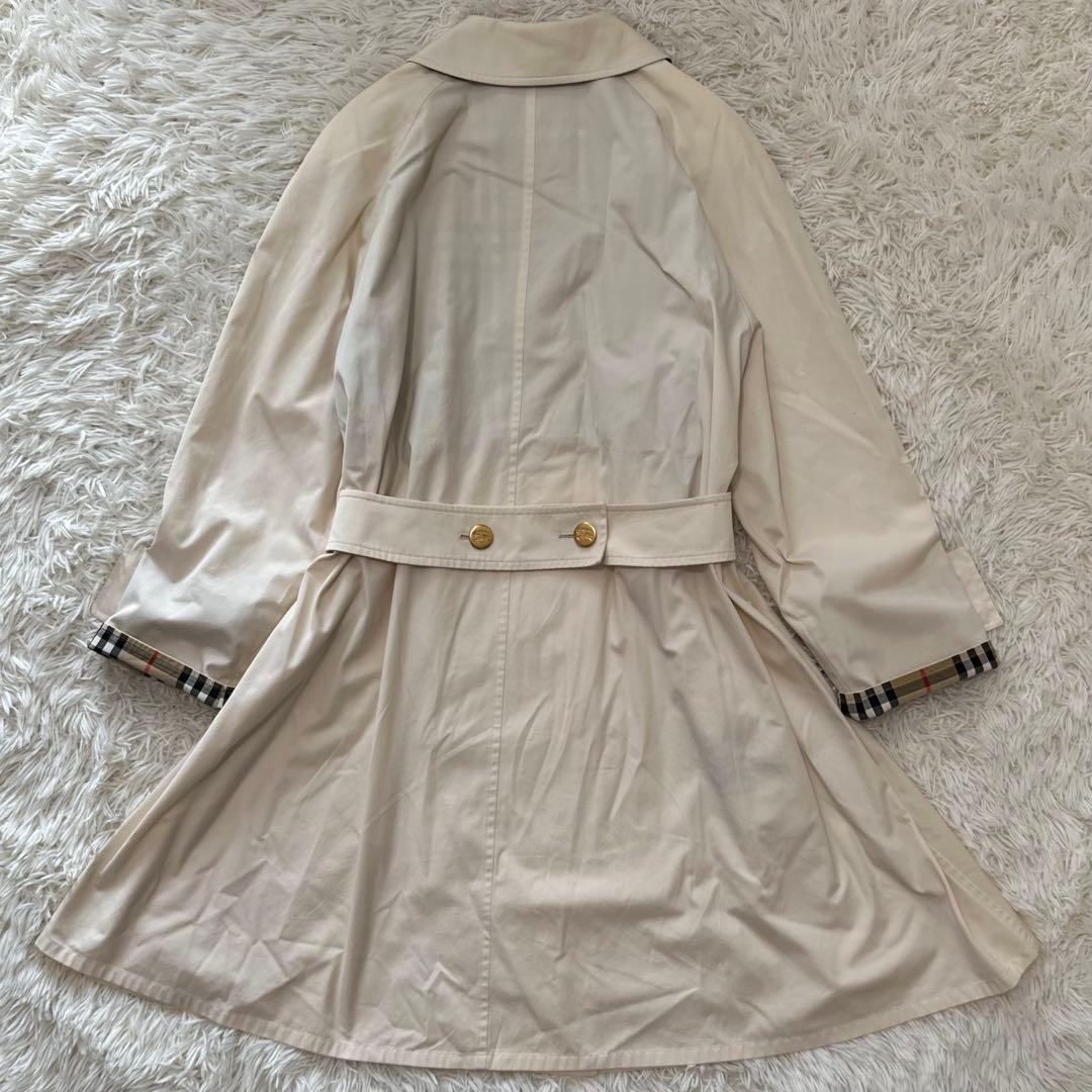 白タグ バーバリーズ ステンカラーコート 金ボタン アーカイブ刺繍 ノバチェック