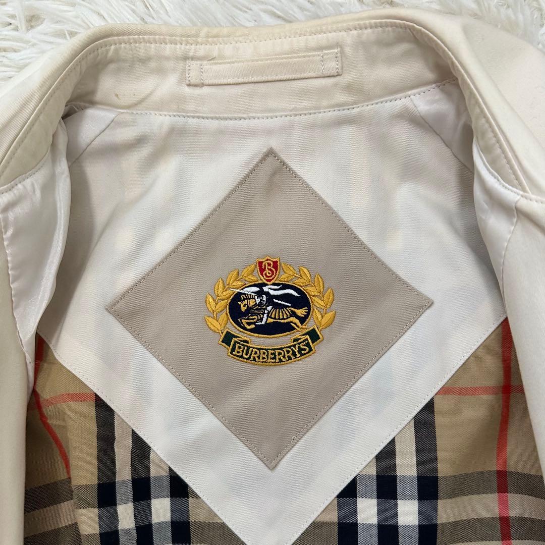 白タグ バーバリーズ ステンカラーコート 金ボタン アーカイブ刺繍 ノバチェック