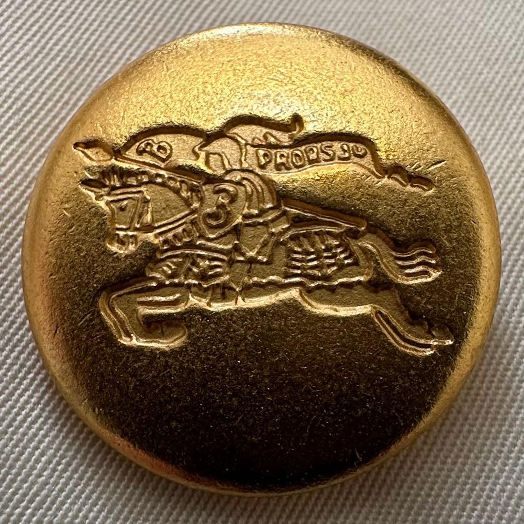 白タグ バーバリーズ ステンカラーコート 金ボタン アーカイブ刺繍 ノバチェック