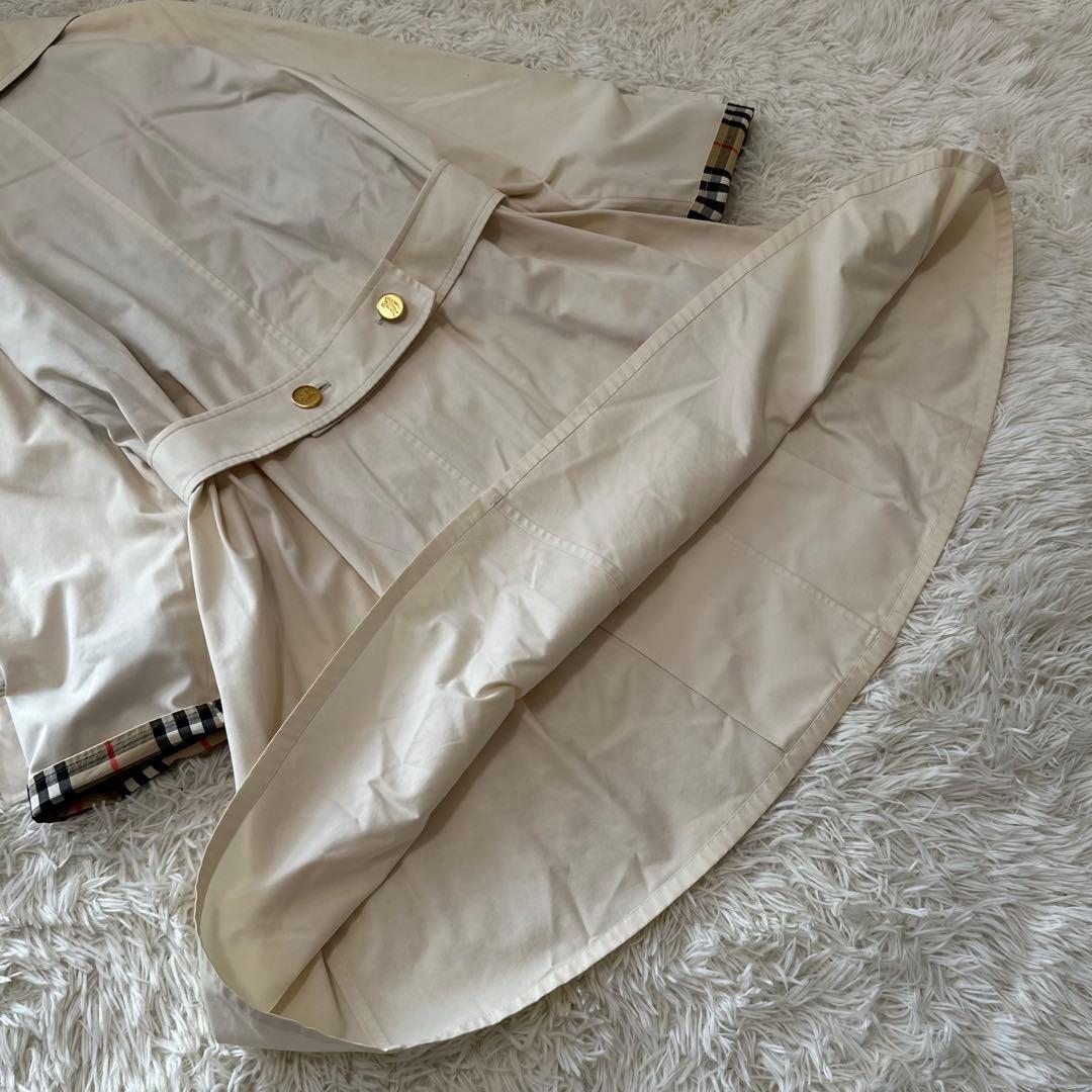 白タグ バーバリーズ ステンカラーコート 金ボタン アーカイブ刺繍 ノバチェック