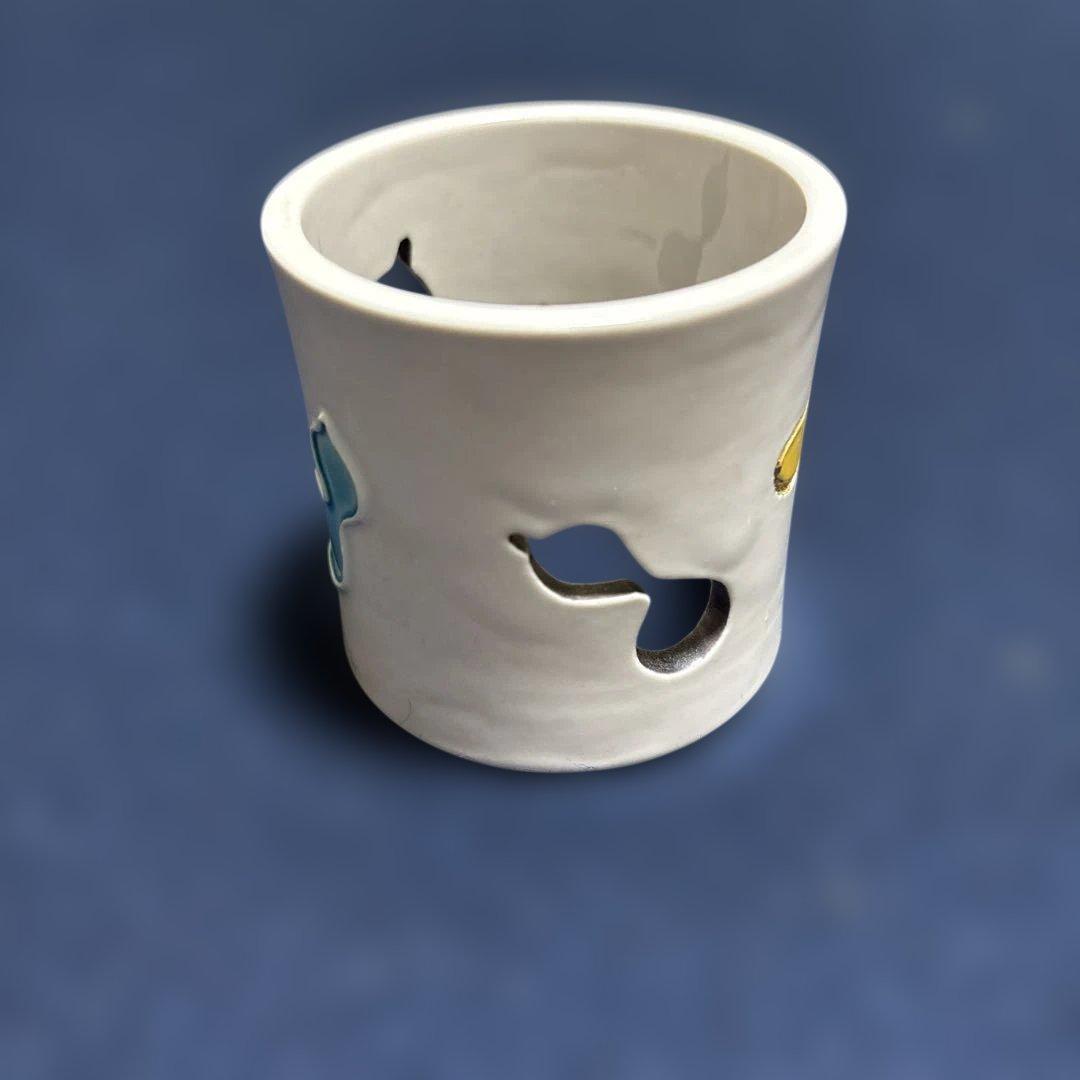 茶道具　蓋置　交趾釉　六瓢　中村翠嵐作