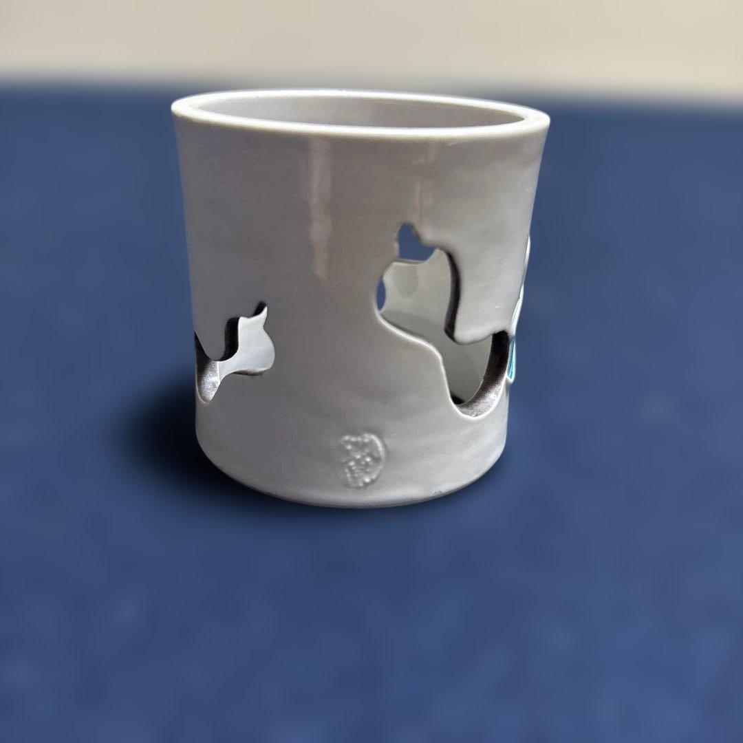 茶道具　蓋置　交趾釉　六瓢　中村翠嵐作