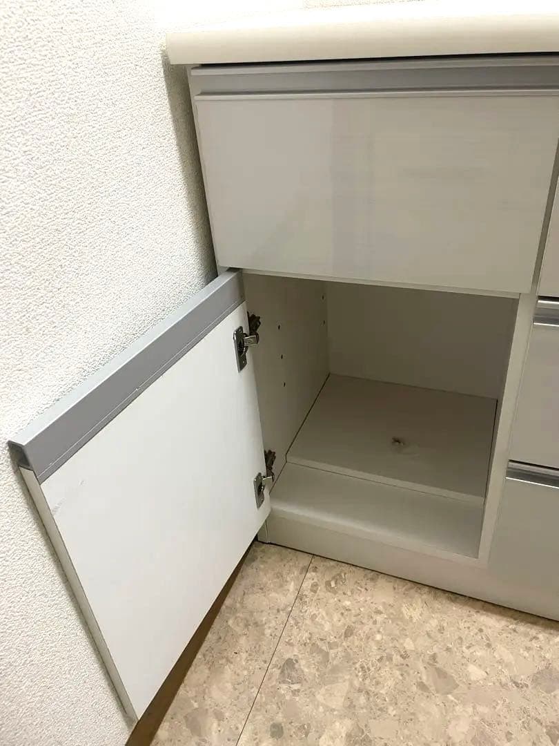 【本日最終日】キッチンカウンター 幅120cm 白　食器棚 レンジ台