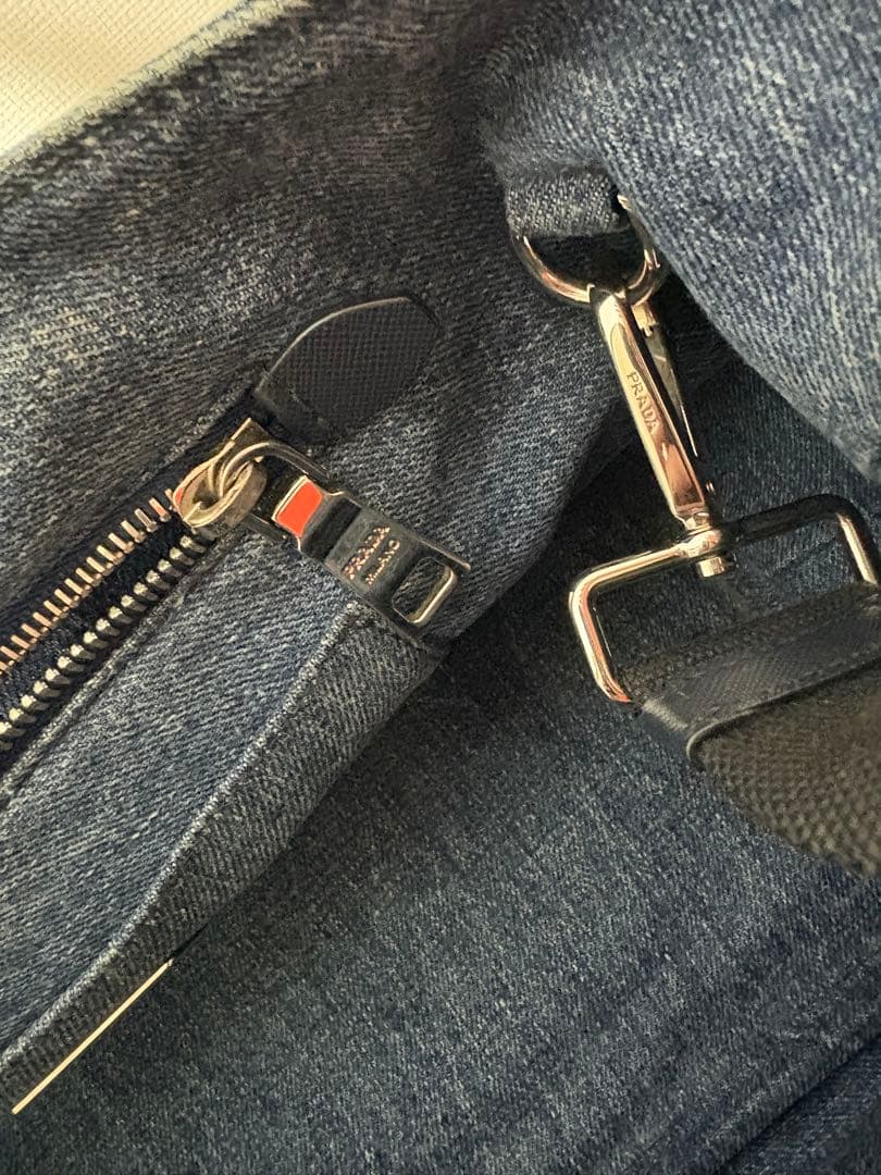 ギャランティ付‼️PRADAプラダ カナパ トートバッグ B2439○ デニム生地