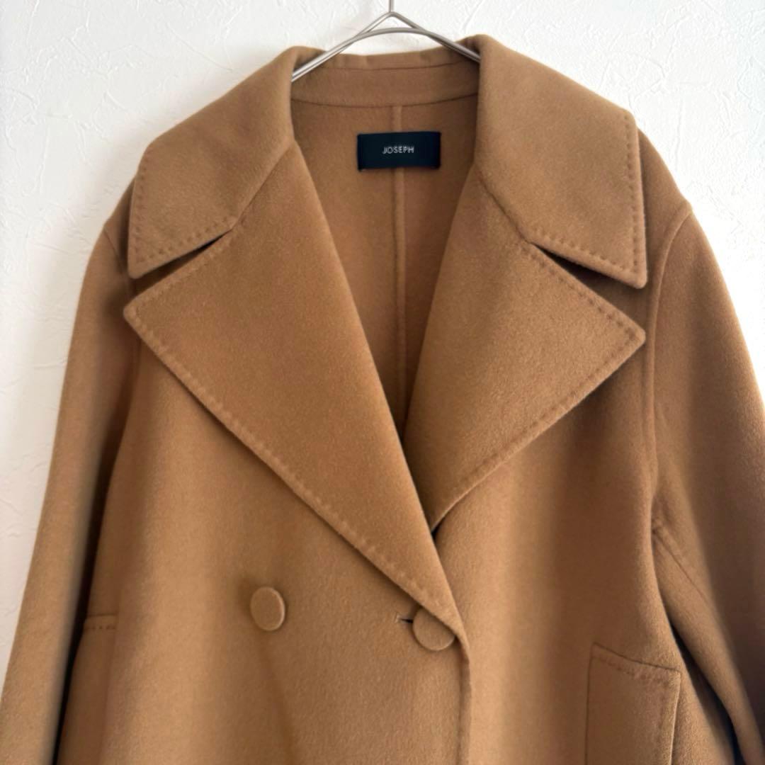 JOSEPH ウールシルク混 ライトダブルフェイス ショート丈コート 36